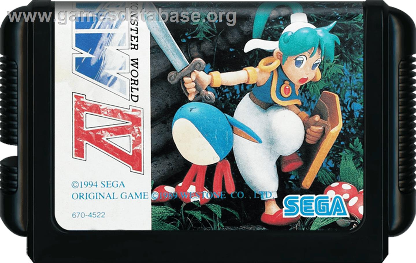 Monster World 4 - Sega Genesis - Artwork - Cartridge