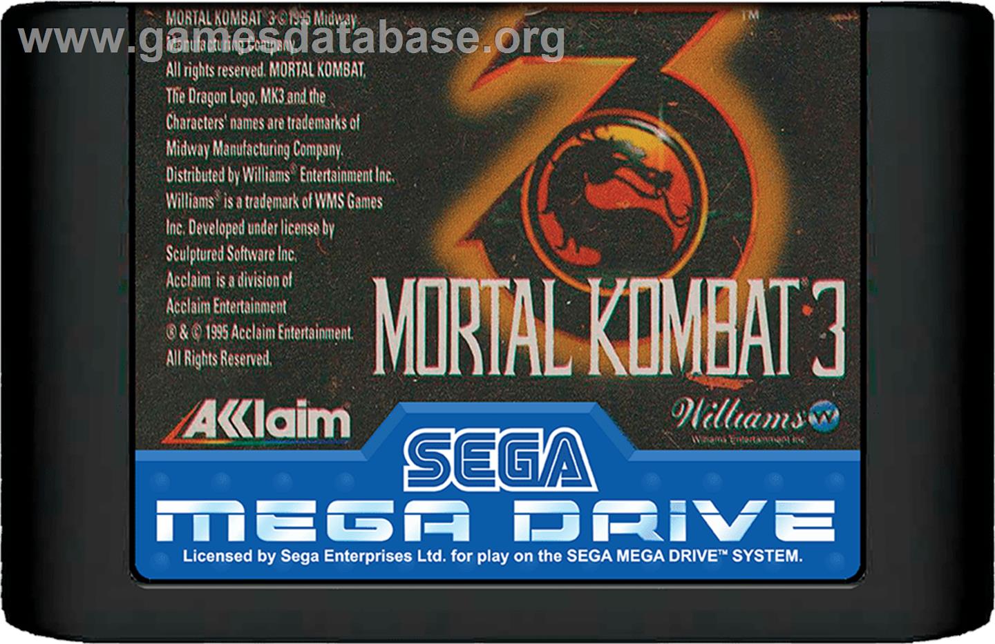 Mortal Kombat 3 - Sega Genesis - Artwork - Cartridge