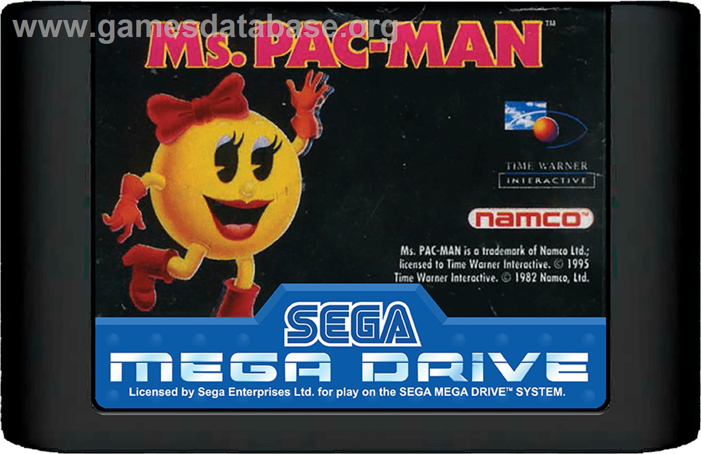 Ms. Pac-Man - Sega Genesis - Artwork - Cartridge