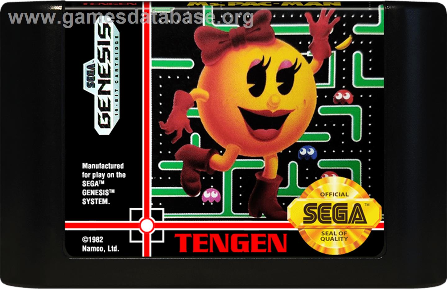 Ms. Pac-man - Sega Genesis - Artwork - Cartridge