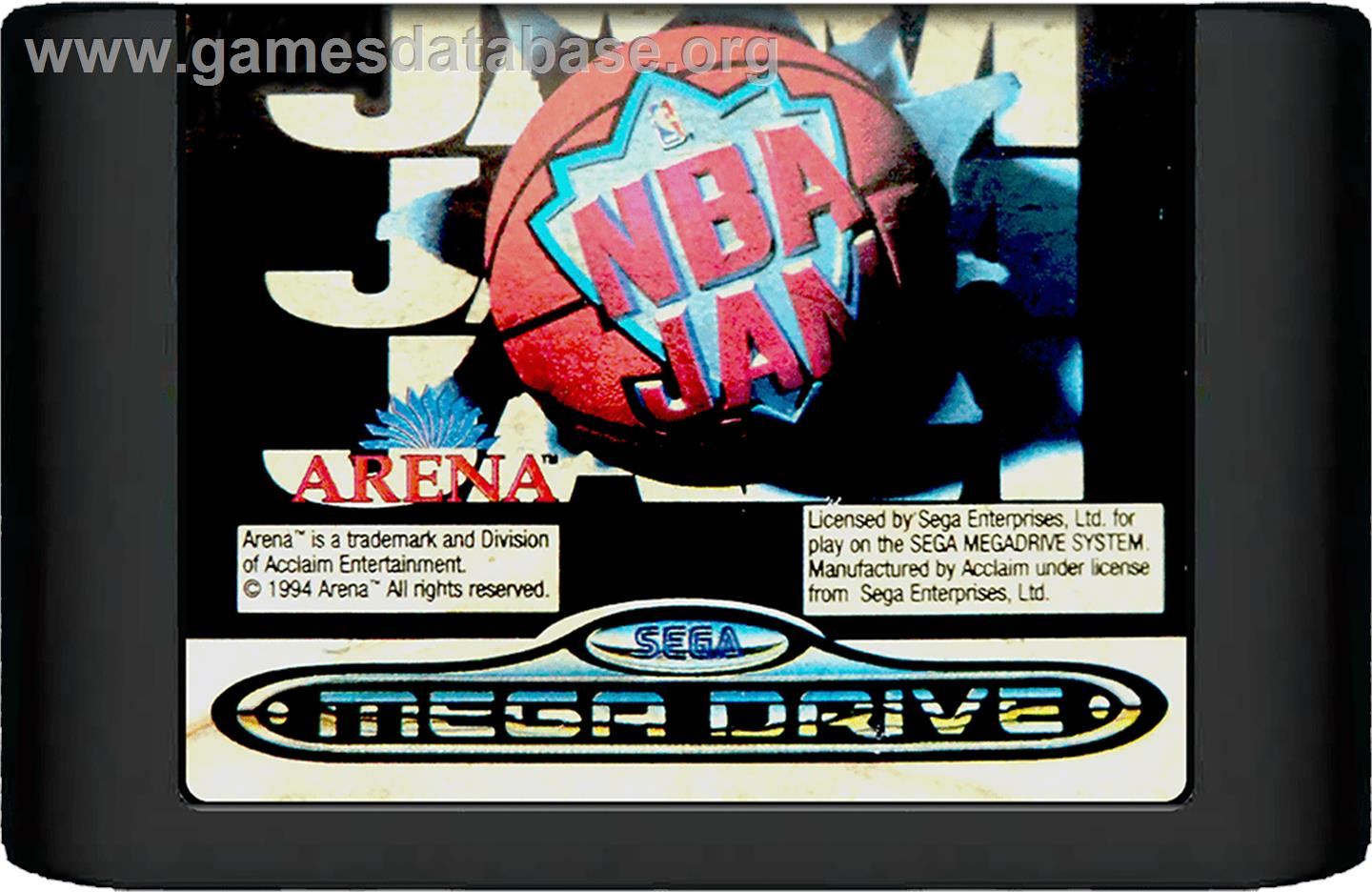 NBA Jam - Sega Genesis - Artwork - Cartridge