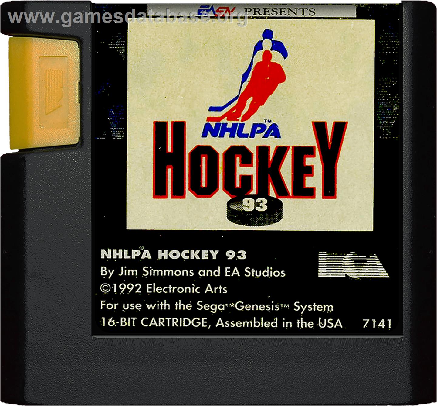 NHLPA Hockey '93 - Sega Genesis - Artwork - Cartridge