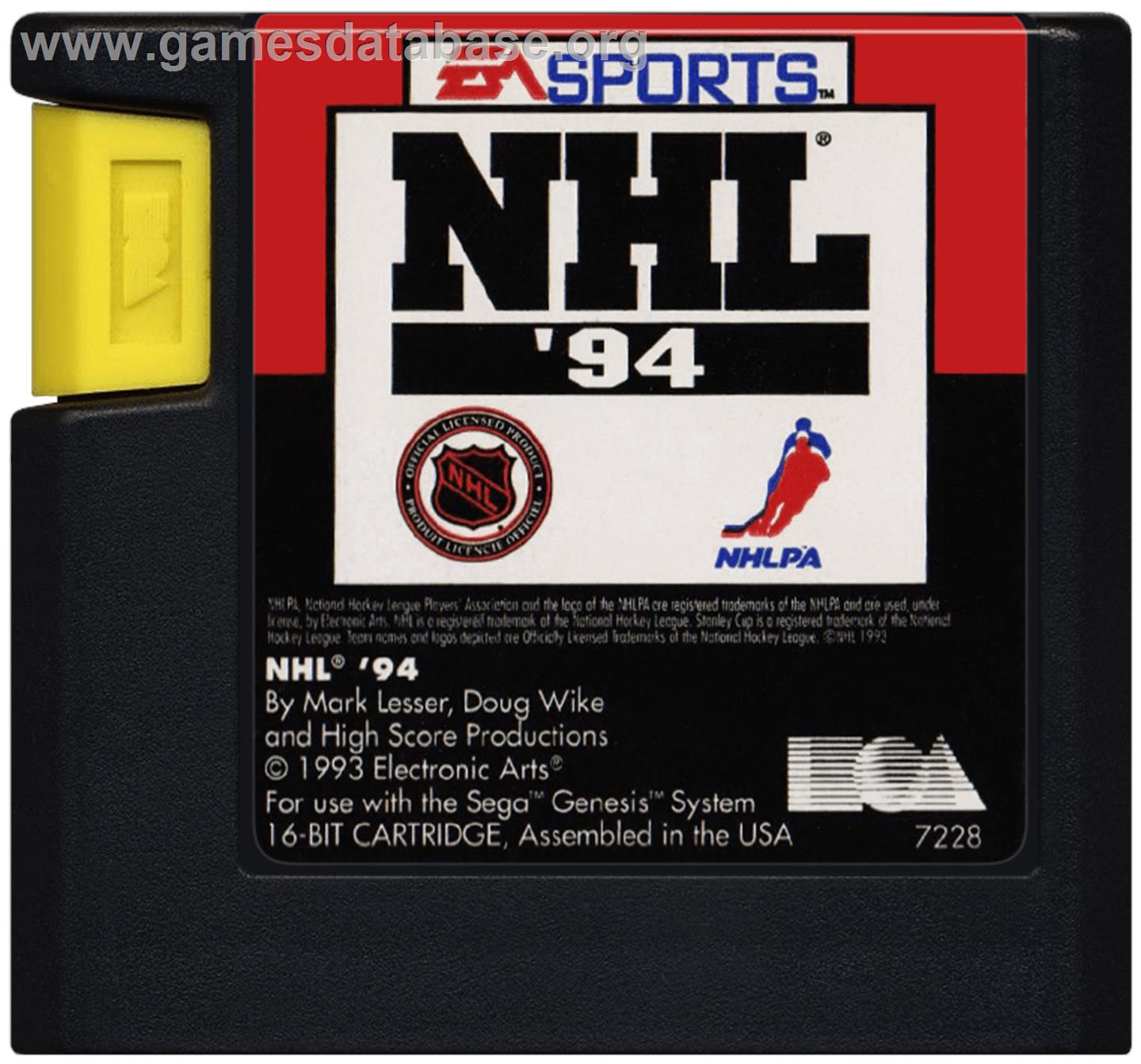 NHL '94 - Sega Genesis - Artwork - Cartridge