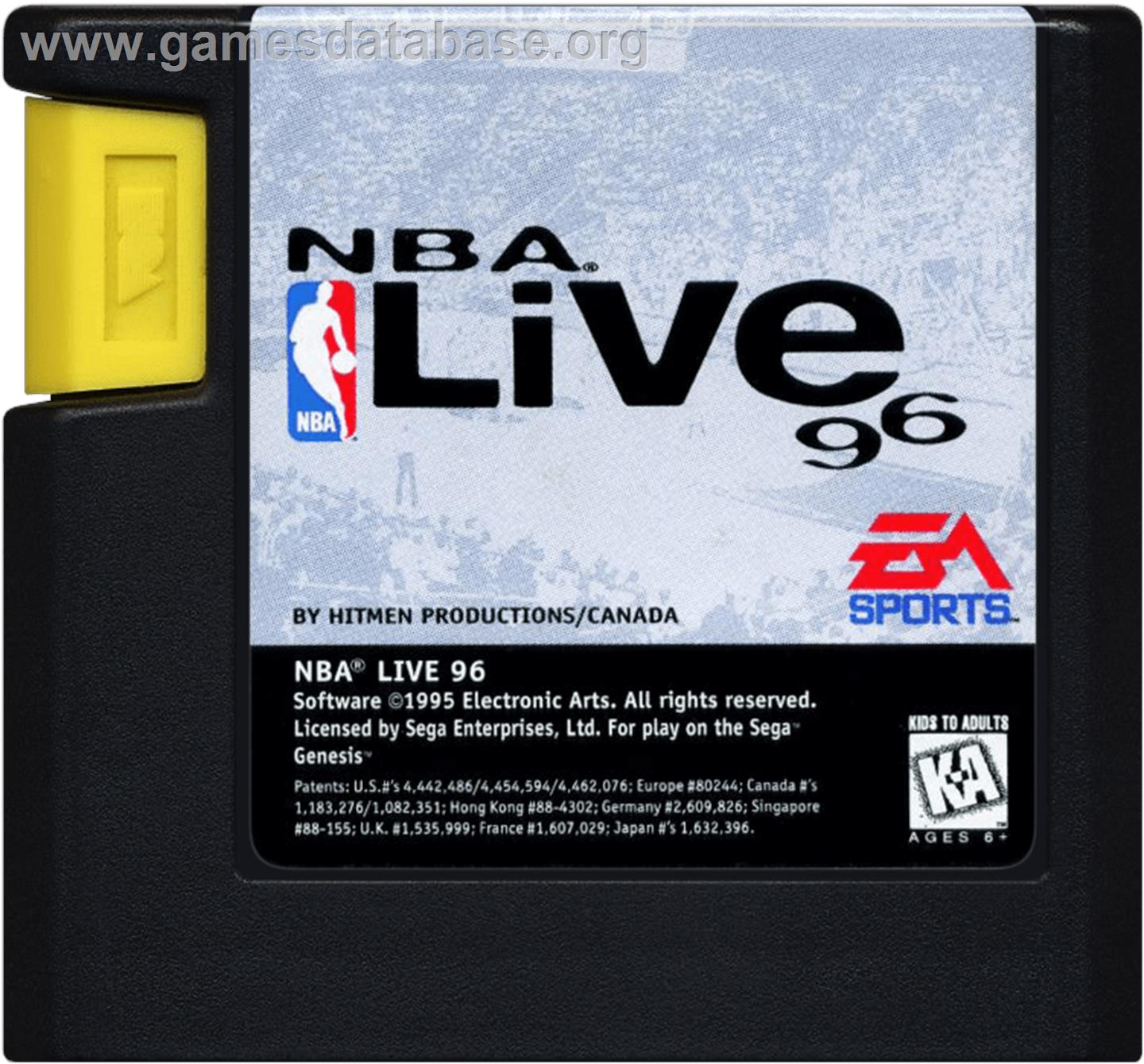 Nba Live 96 - Sega Genesis - Artwork - Cartridge