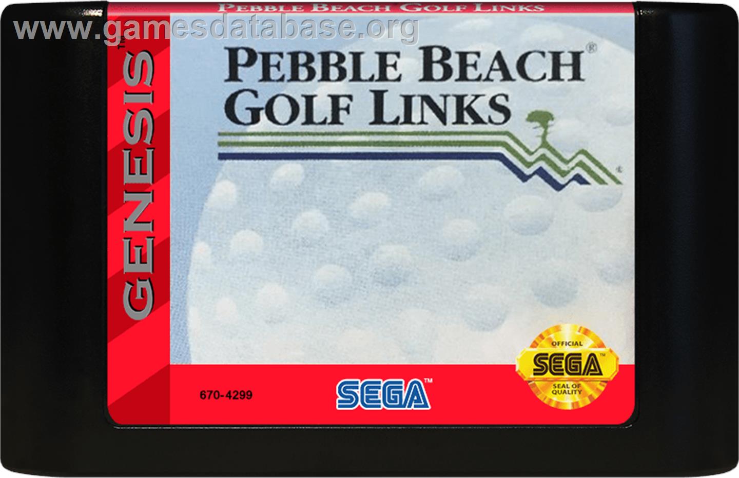 New 3d Golf Simulation - Pebble Beach No Hatou - Sega Genesis - Artwork - Cartridge