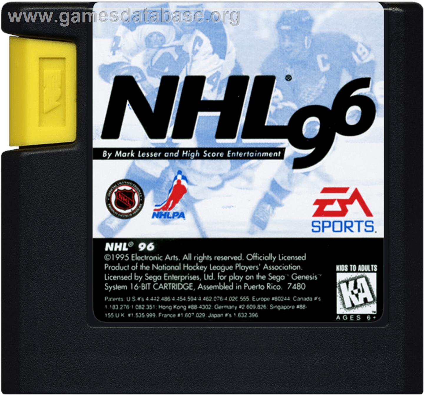 Nhl 96 - Sega Genesis - Artwork - Cartridge