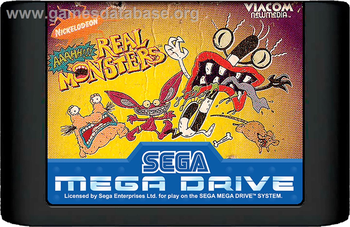 Nickelodeon: Aaahh!!! Real Monsters - Sega Genesis - Artwork - Cartridge