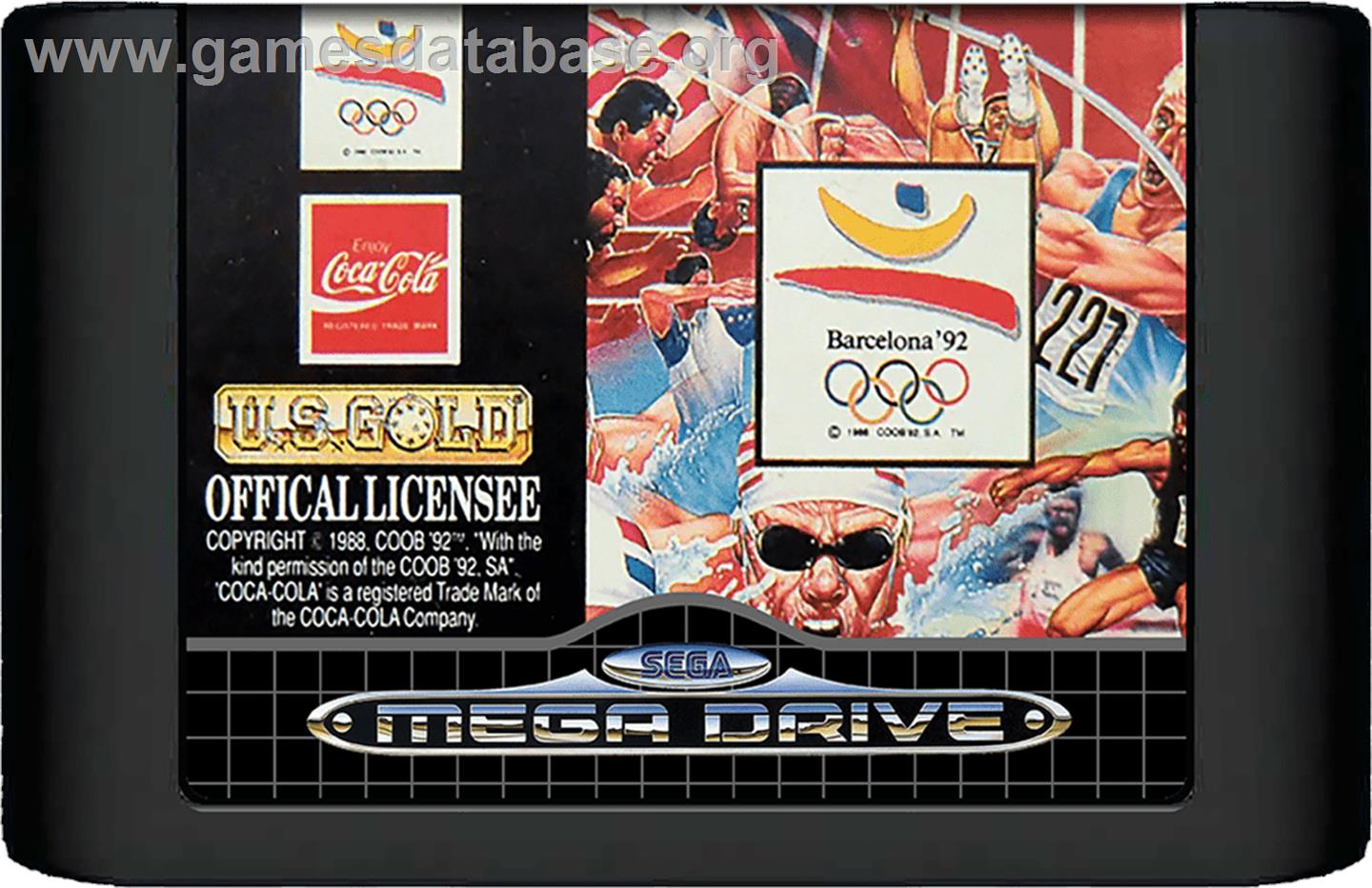 Olympic Gold: Barcelona '92 - Sega Genesis - Artwork - Cartridge