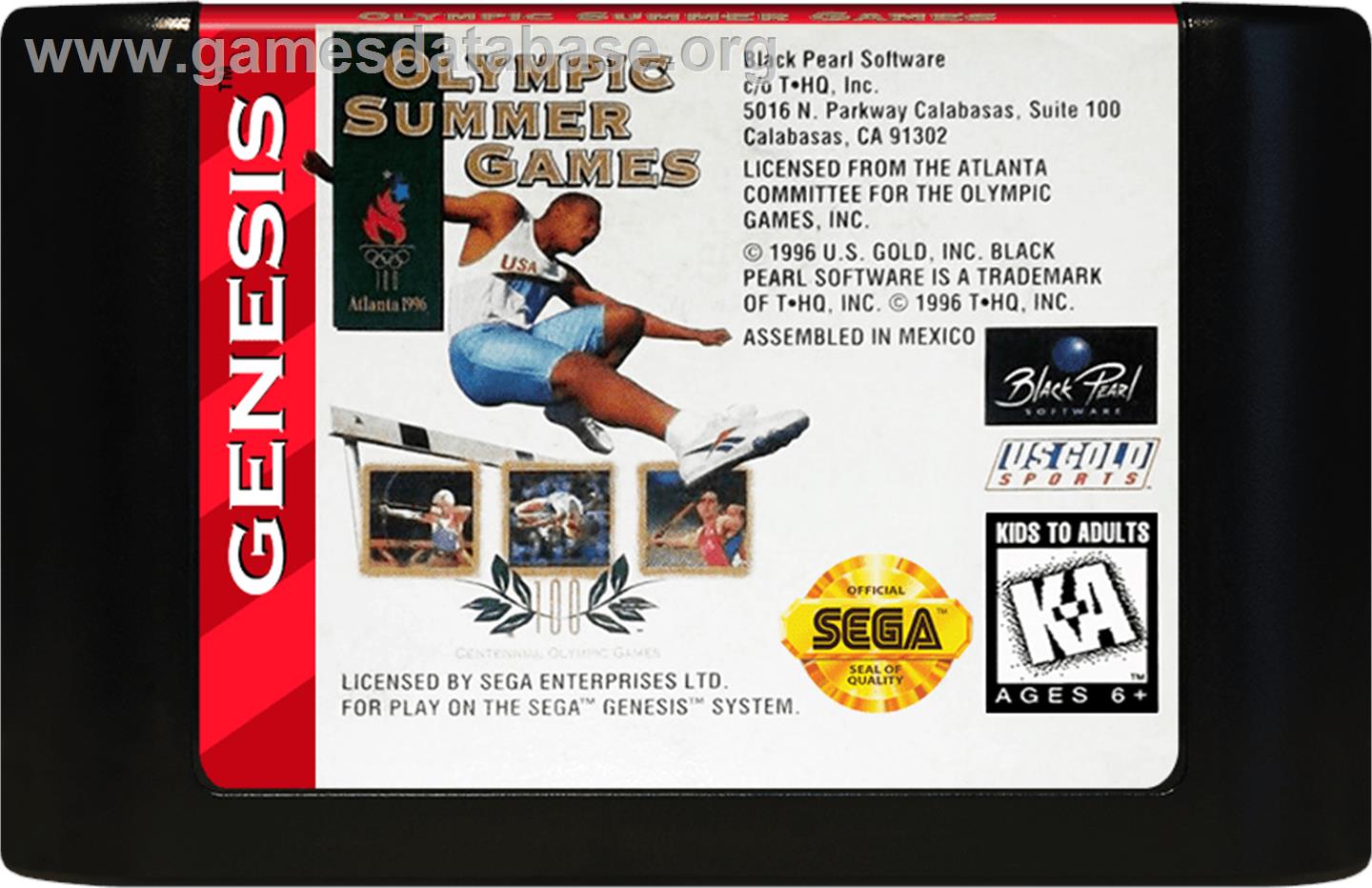 Olympic Summer Games - Sega Genesis - Artwork - Cartridge