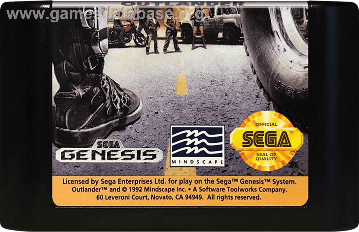 Outlander - Sega Genesis - Artwork - Cartridge
