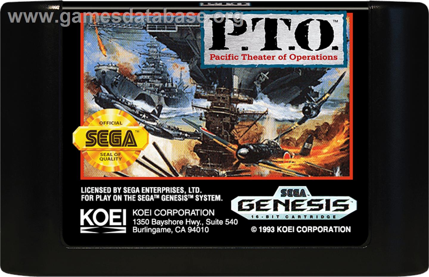 P.T.O.: Pacific Theater of Operations - Sega Genesis - Artwork - Cartridge