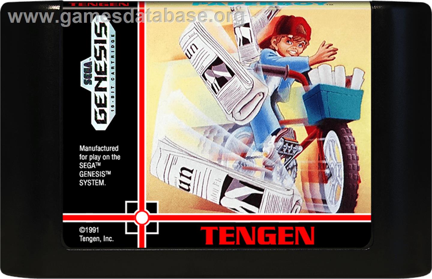 Paperboy - Sega Genesis - Artwork - Cartridge