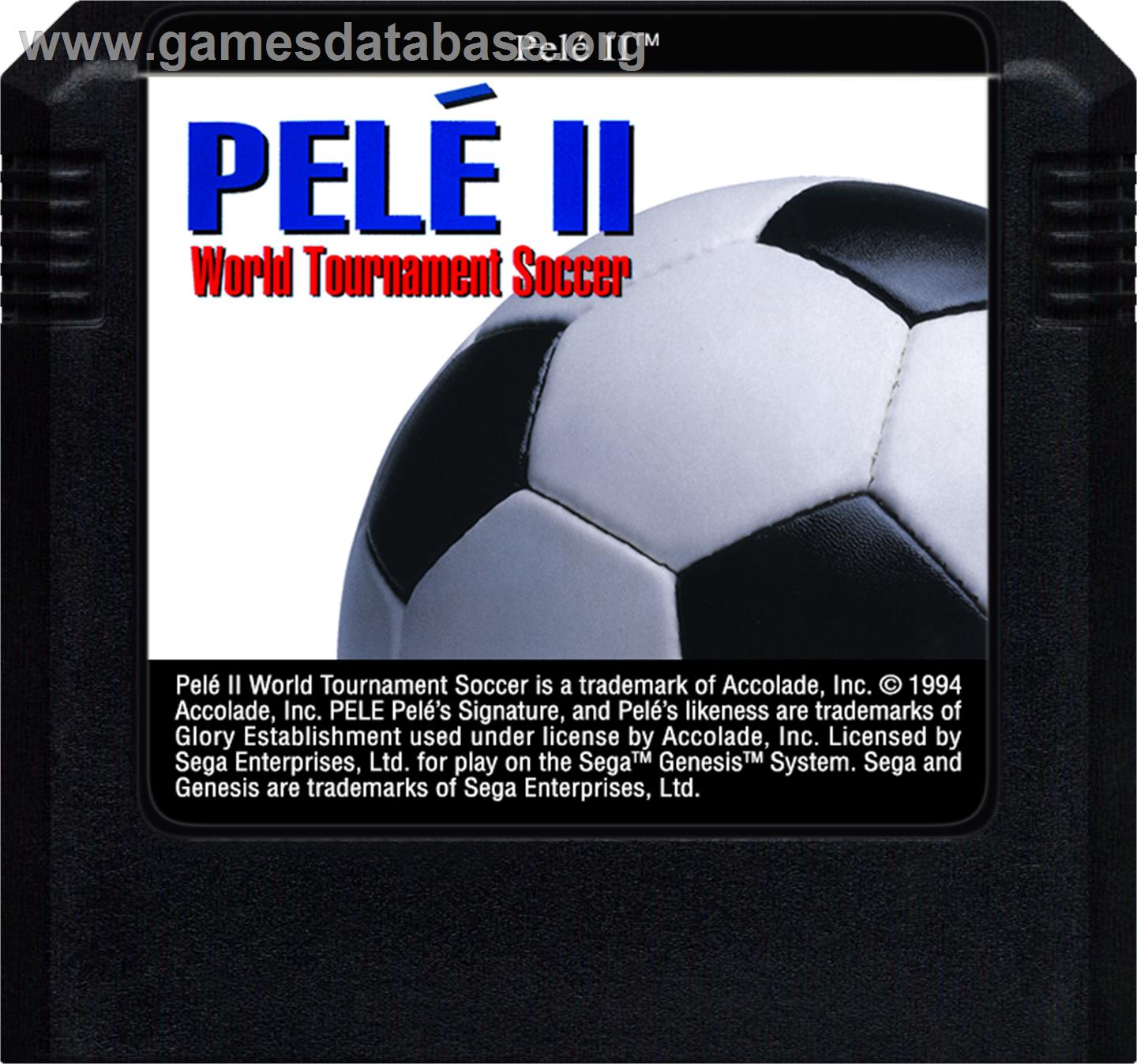 Pele 2 - World Tournament Soccer - Sega Genesis - Artwork - Cartridge