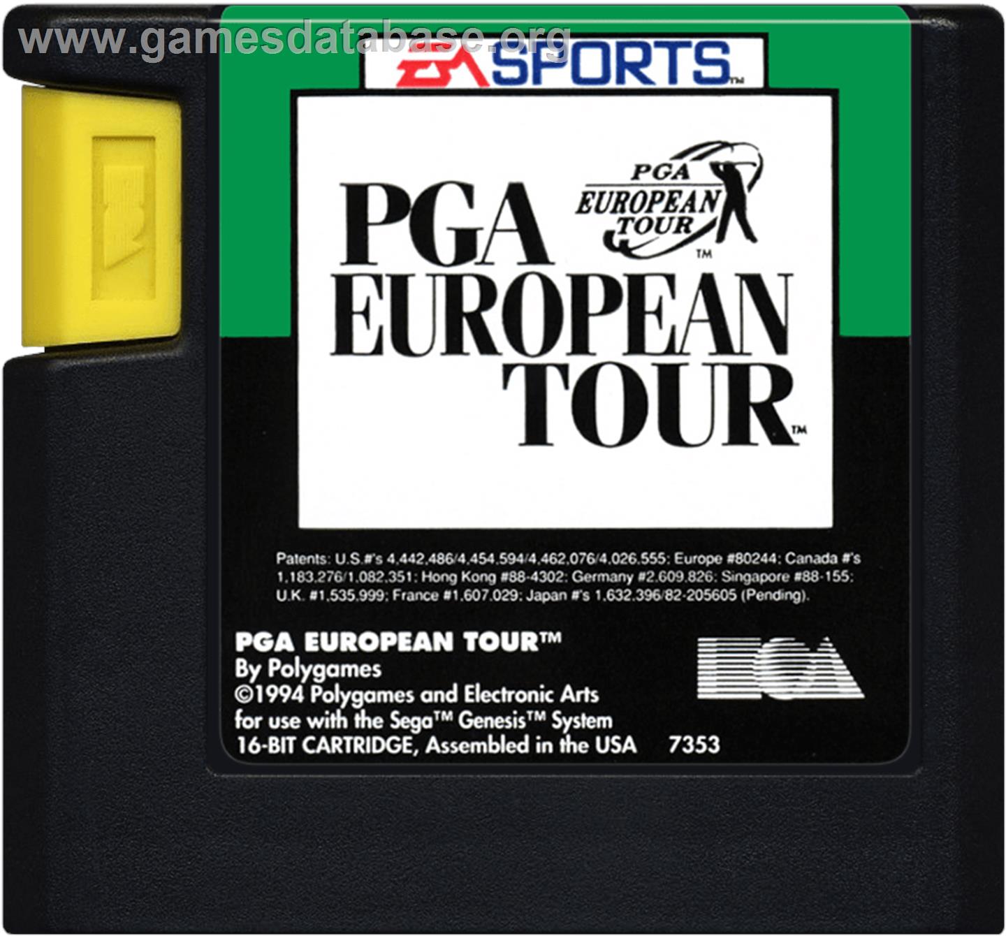 Pga European Tour - Sega Genesis - Artwork - Cartridge