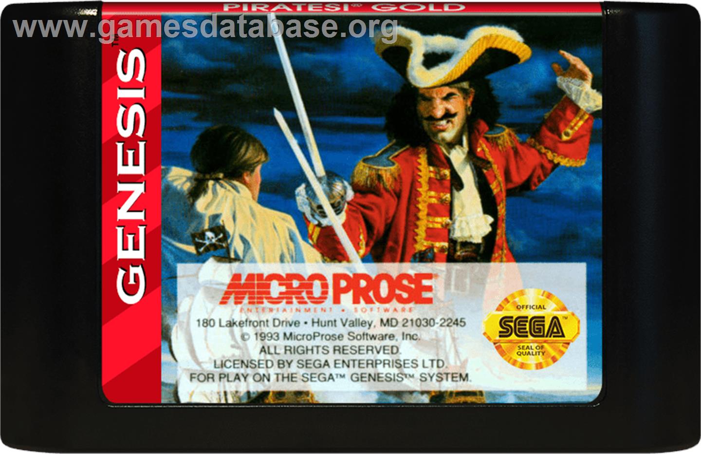 Pirates! Gold - Sega Genesis - Artwork - Cartridge