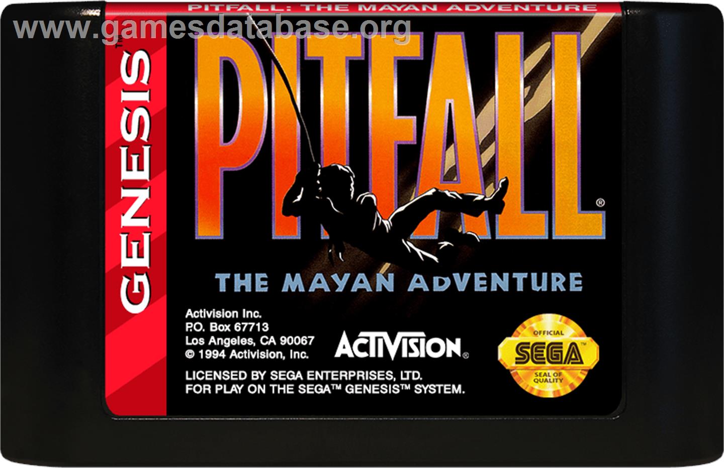 Pitfall - The Mayan Adventure - Sega Genesis - Artwork - Cartridge
