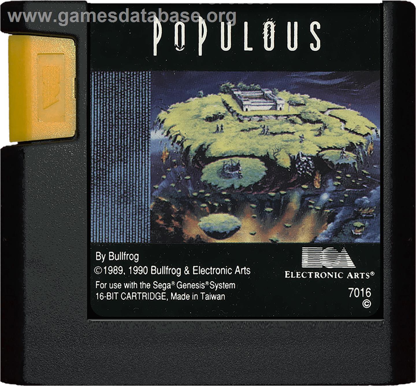 Populous - Sega Genesis - Artwork - Cartridge