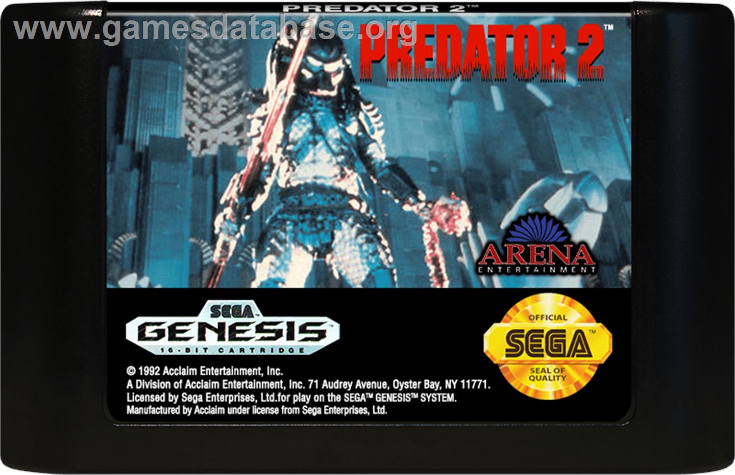 Predator 2 - Sega Genesis - Artwork - Cartridge
