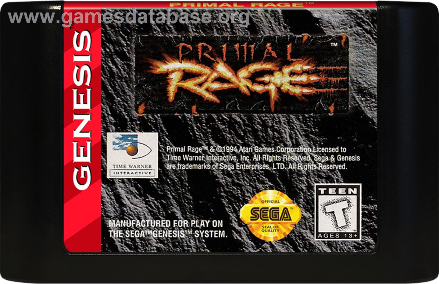 Primal Rage - Sega Genesis - Artwork - Cartridge