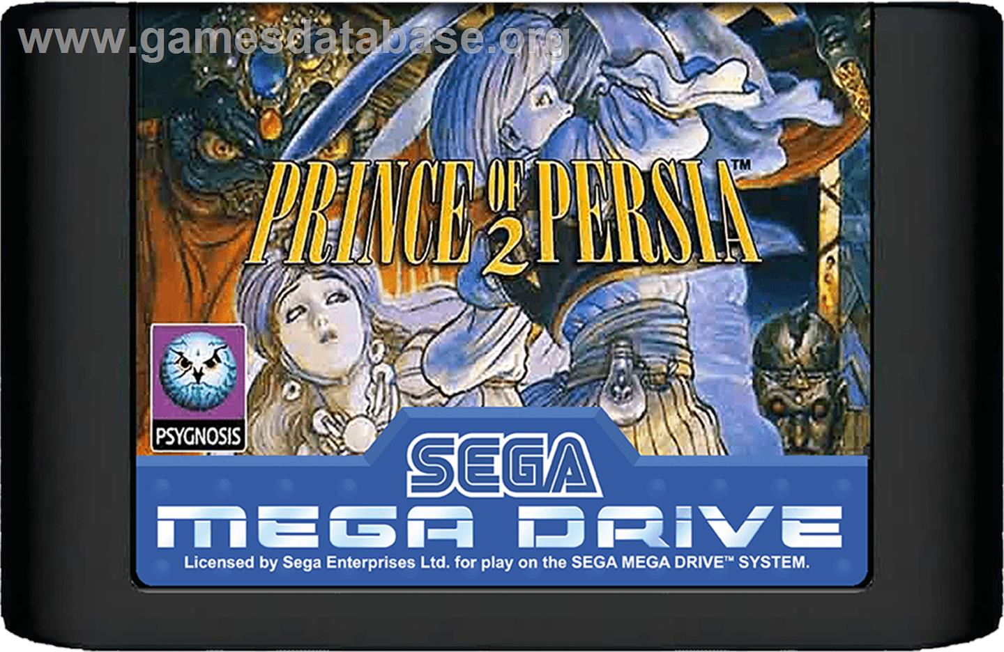 Prince Of Persia 2 - The Shadow And The Flame - Sega Genesis - Artwork - Cartridge