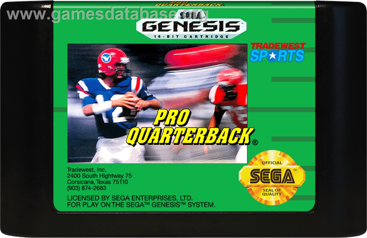Pro Quarterback - Sega Genesis - Artwork - Cartridge