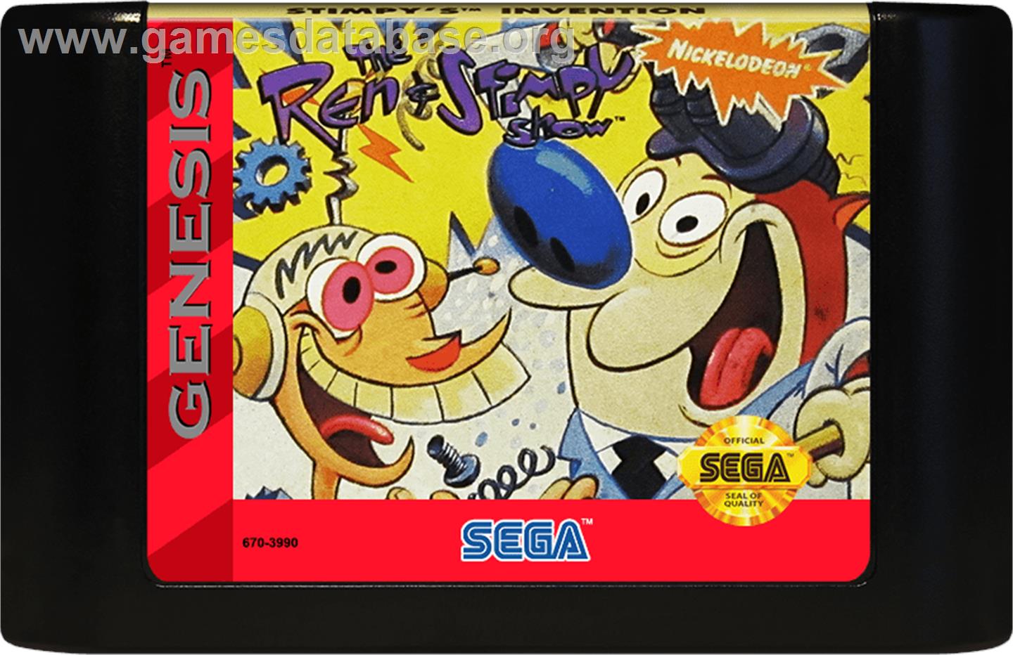 Ren And Stimpy Show Presents - Stimpy's Invention, The - Sega Genesis - Artwork - Cartridge