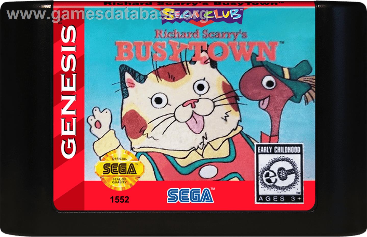 Richard Scarry's Busytown - Sega Genesis - Artwork - Cartridge