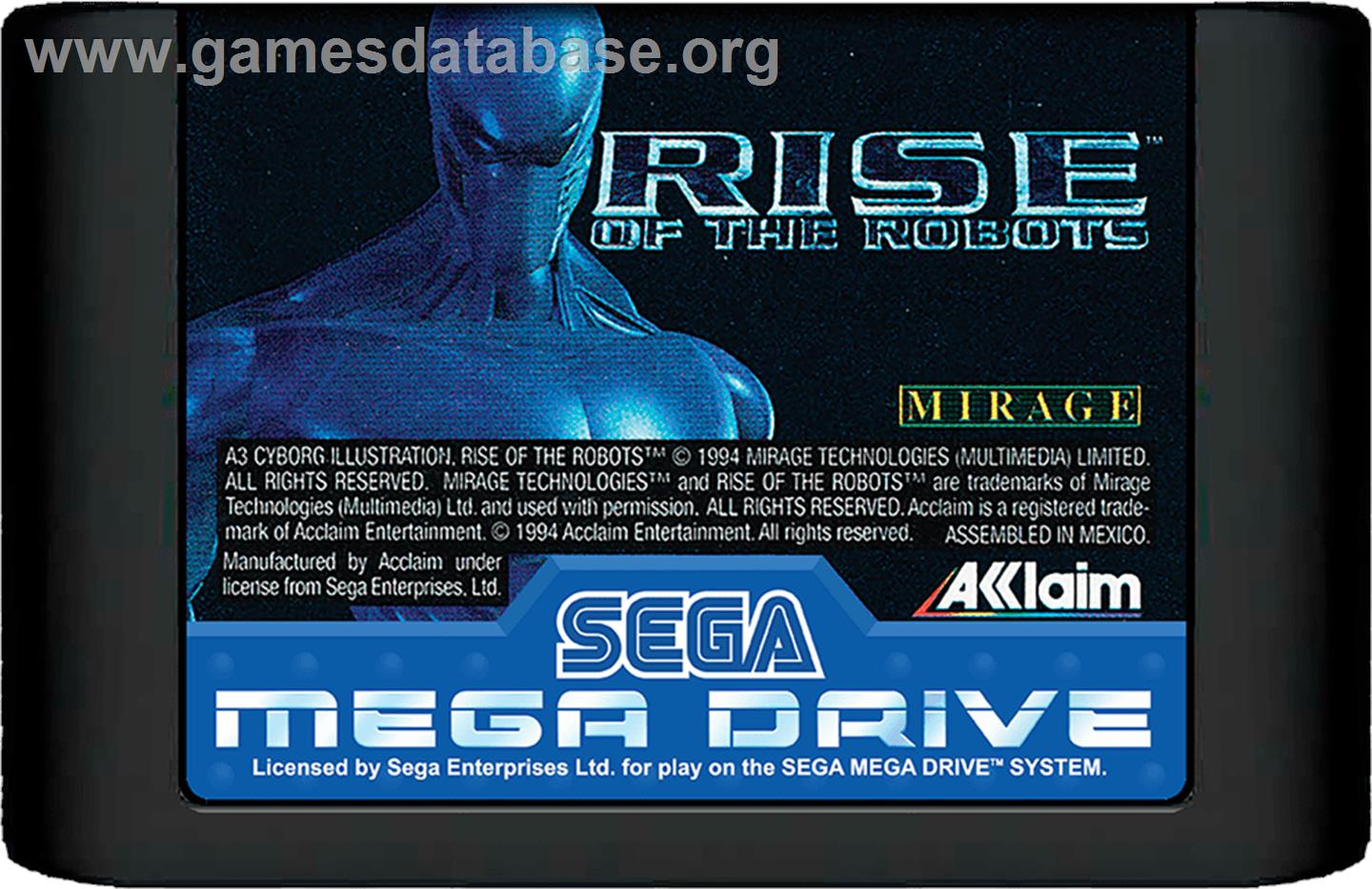 Rise of the Robots - Sega Genesis - Artwork - Cartridge