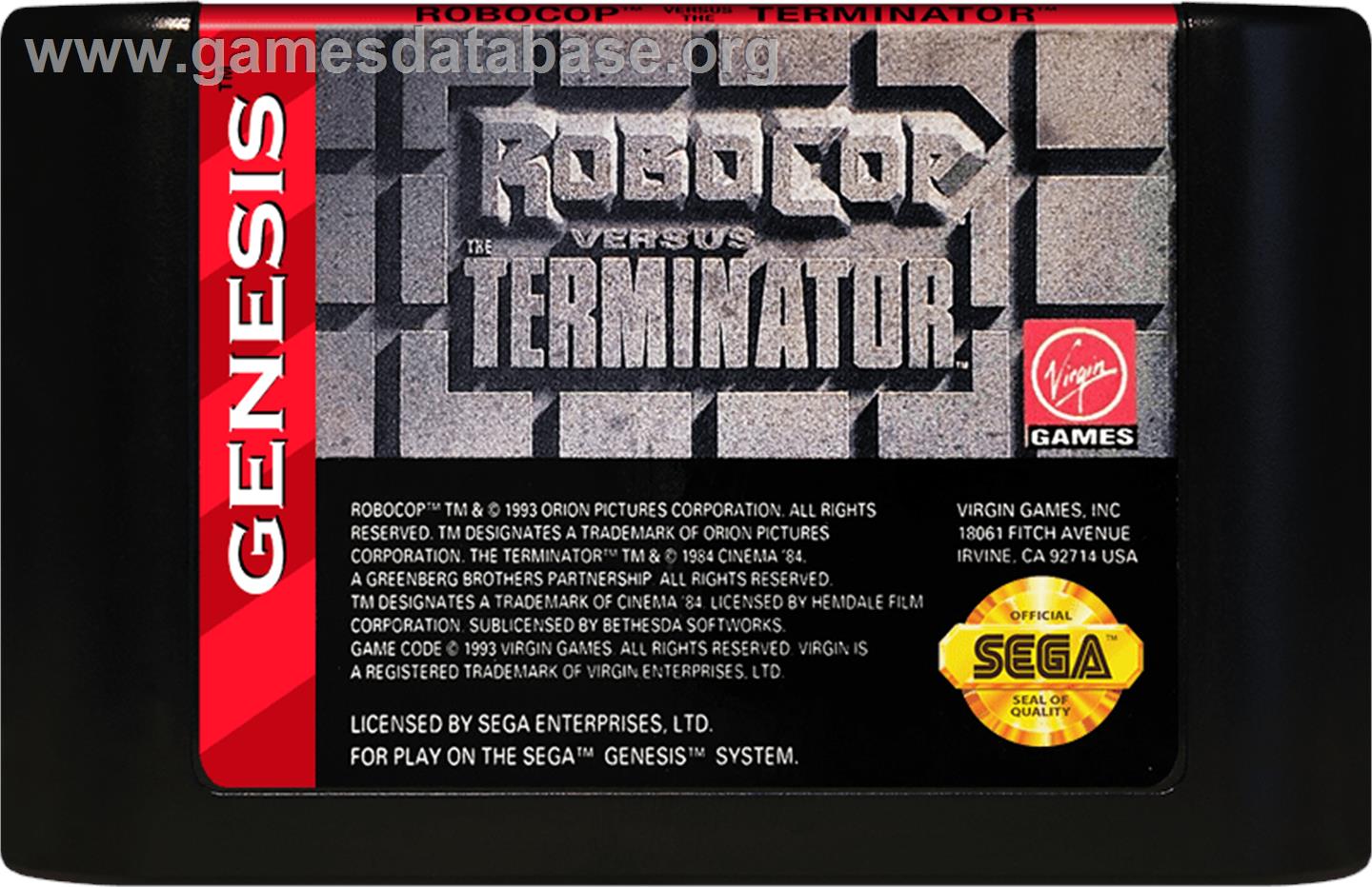 Robocop Vs Terminator - Sega Genesis - Artwork - Cartridge