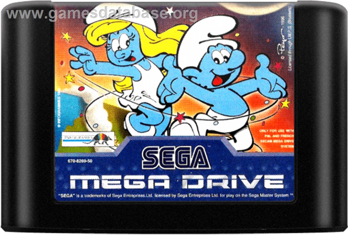 Schtroumpfs Autour Du Monde, Les - Sega Genesis - Artwork - Cartridge