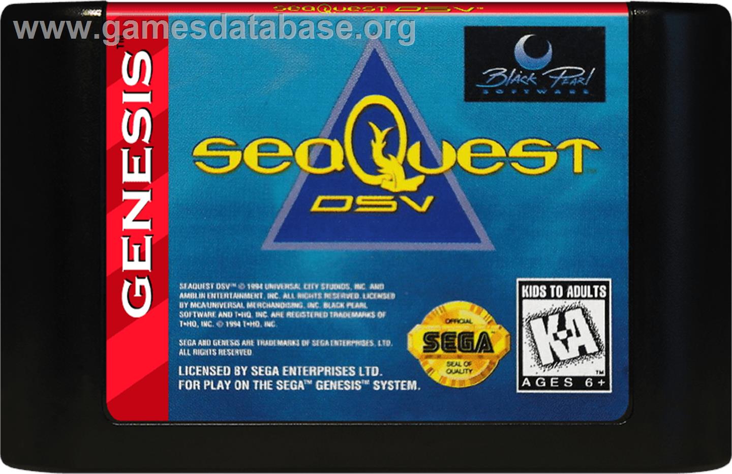 Seaquest Dsv - Sega Genesis - Artwork - Cartridge