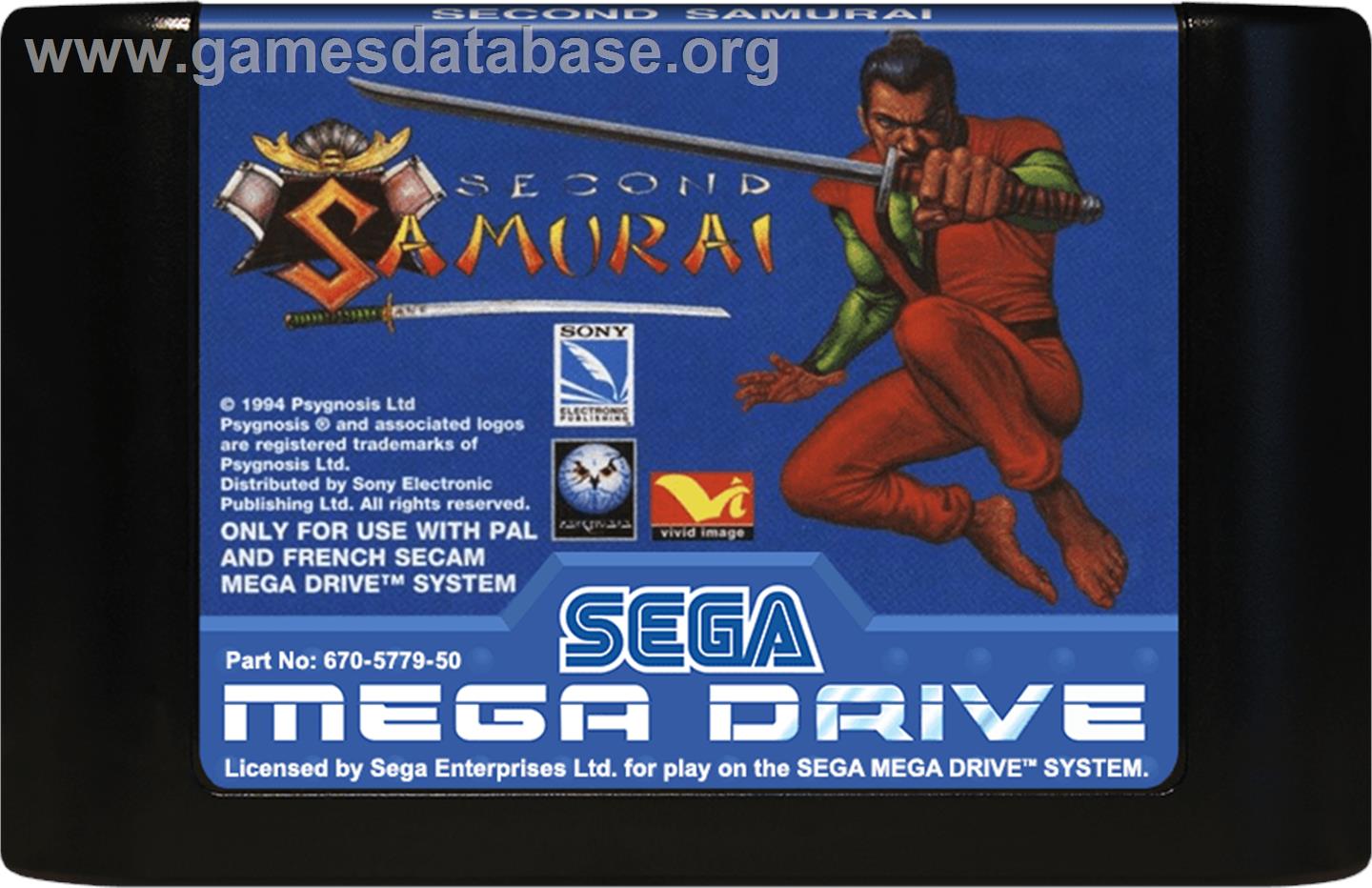 Second Samurai , The - Sega Genesis - Artwork - Cartridge