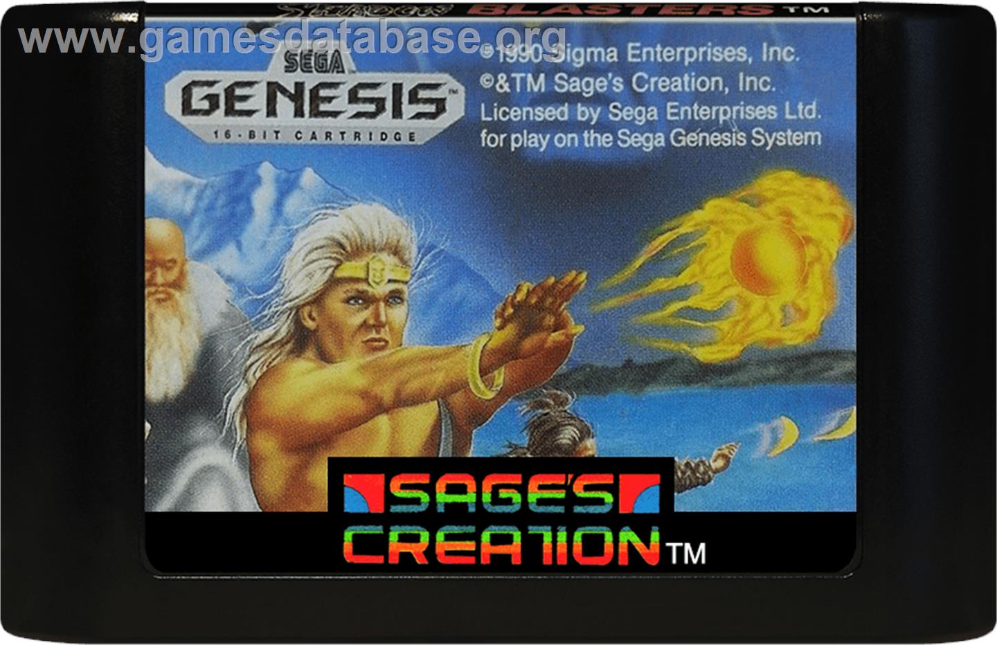 Shadow Blasters - Sega Genesis - Artwork - Cartridge