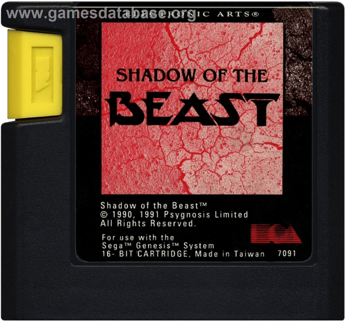 Shadow Of The Beast - Sega Genesis - Artwork - Cartridge