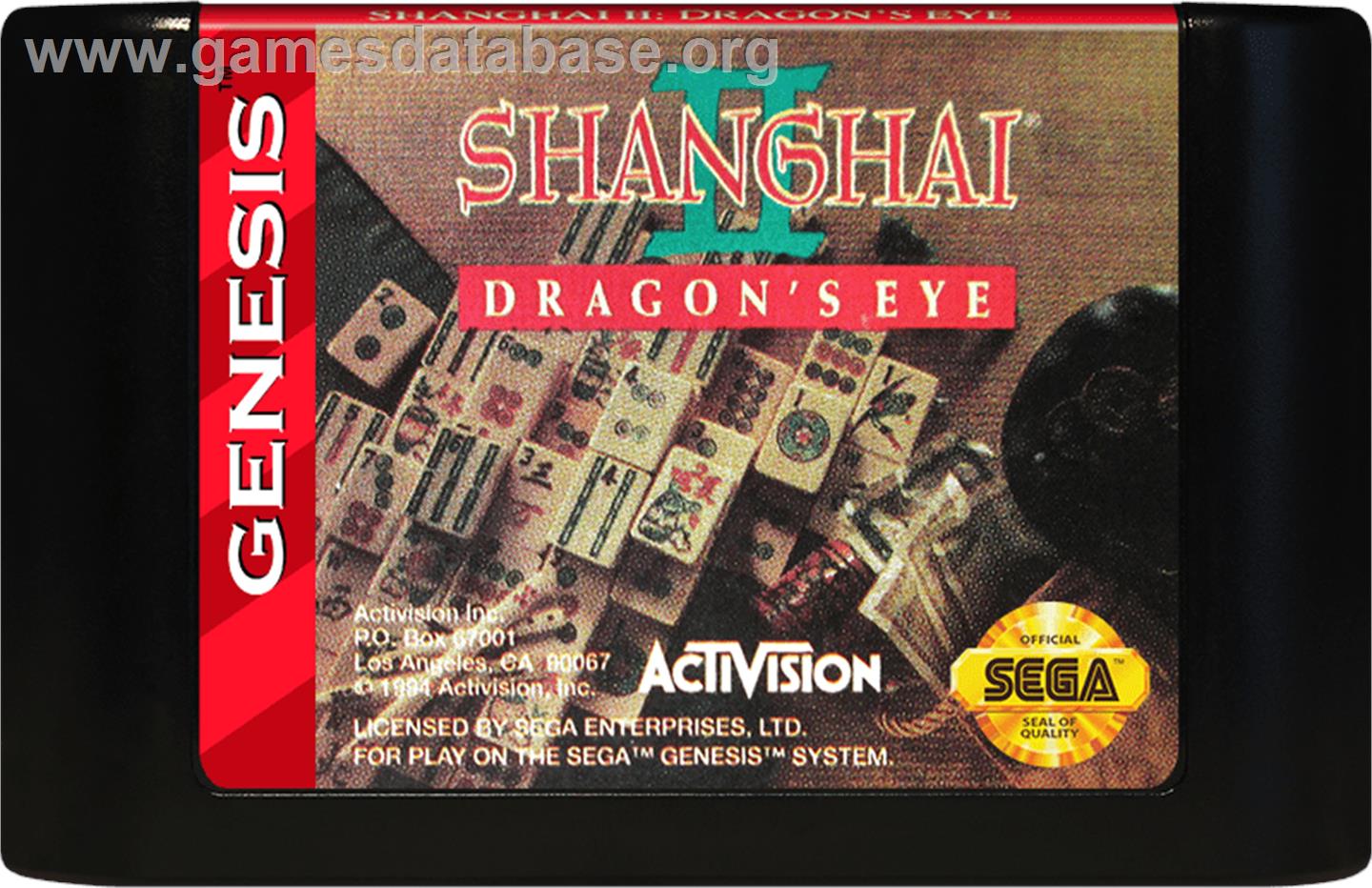 Shanghai II - Sega Genesis - Artwork - Cartridge