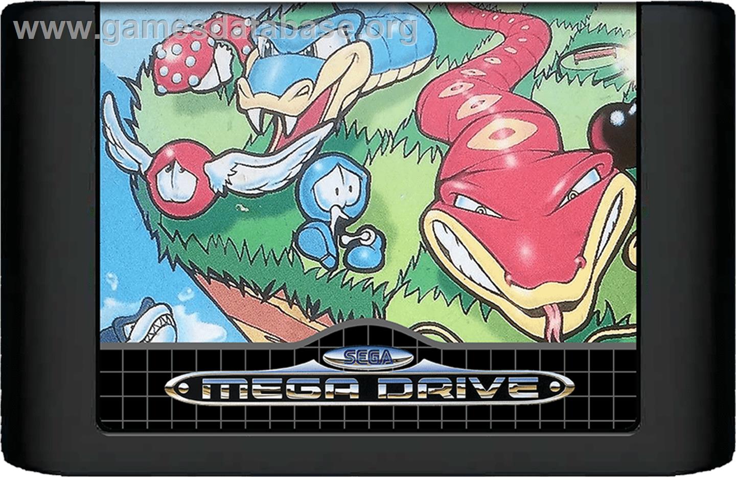 Snake Rattle 'n Roll - Sega Genesis - Artwork - Cartridge