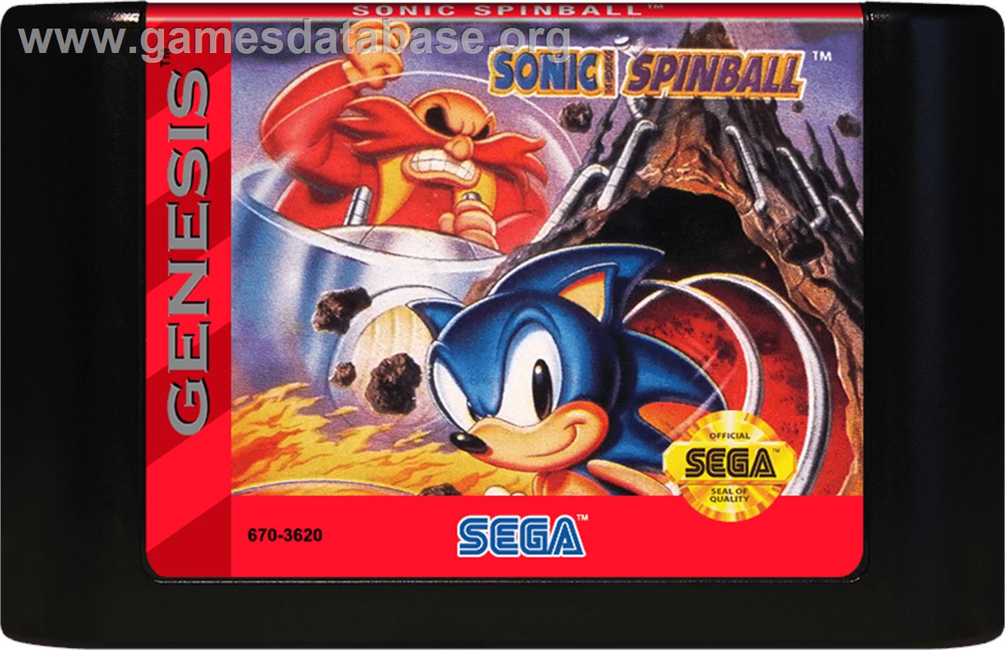 Sonic The Hedgehog Spinball - Sega Genesis - Artwork - Cartridge