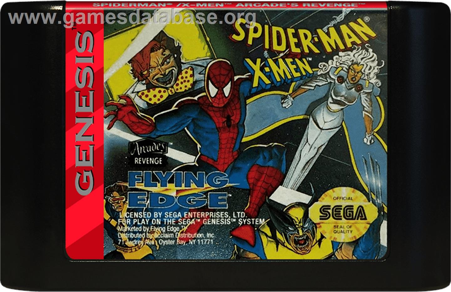 Spider-Man and the X-Men: Arcade's Revenge - Sega Genesis - Artwork - Cartridge