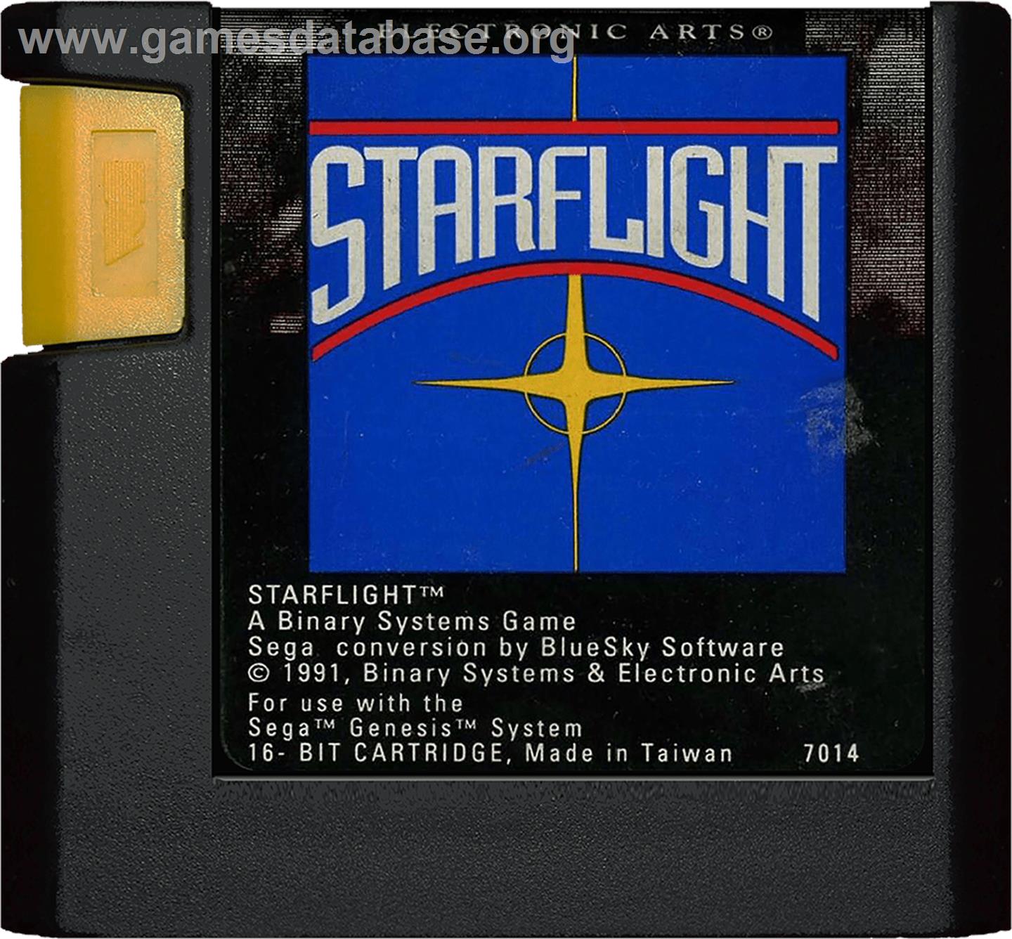 Starflight - Sega Genesis - Artwork - Cartridge
