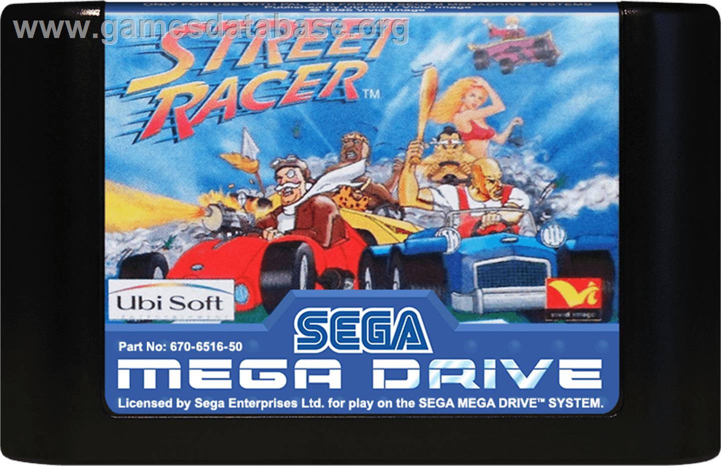 Street Racer - Sega Genesis - Artwork - Cartridge