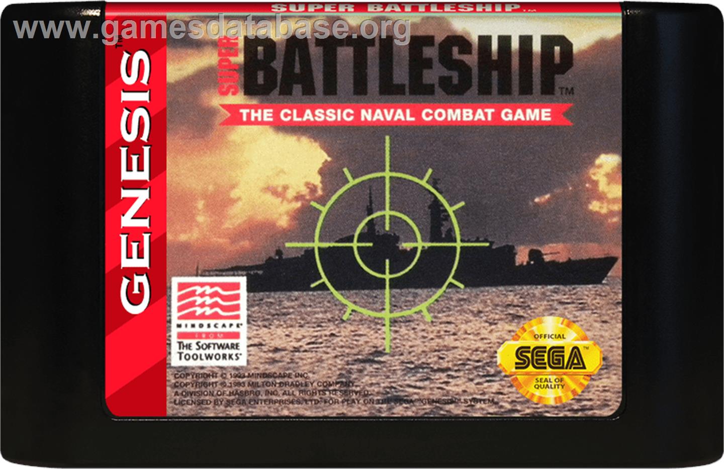Super Battleship - The Classic Naval Combat Game - Sega Genesis - Artwork - Cartridge