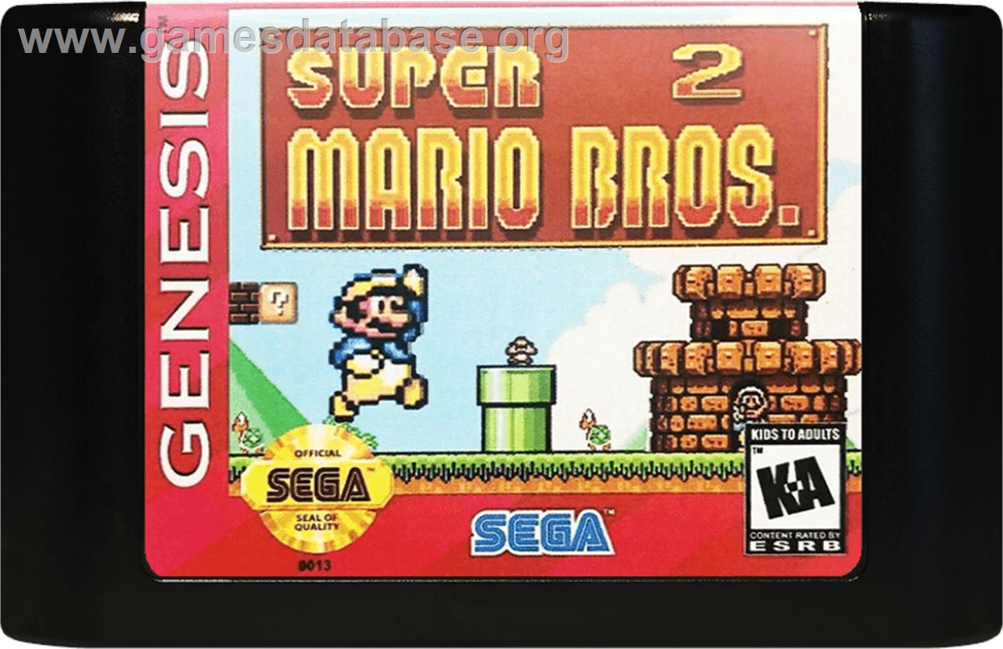 Super Mario Bros. 2 1998 - Sega Genesis - Artwork - Cartridge