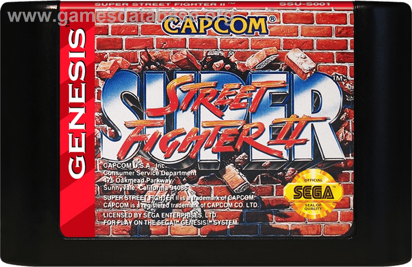 Super Street Fighter 2 - Sega Genesis - Artwork - Cartridge