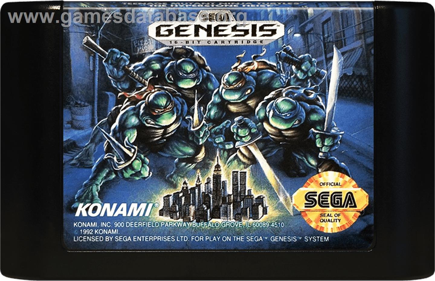 Teenage Mutant Ninja Turtles: The HyperStone Heist - Sega Genesis - Artwork - Cartridge