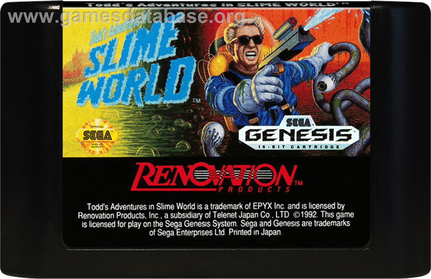 Todd's Adventures in Slime World - Sega Genesis - Artwork - Cartridge