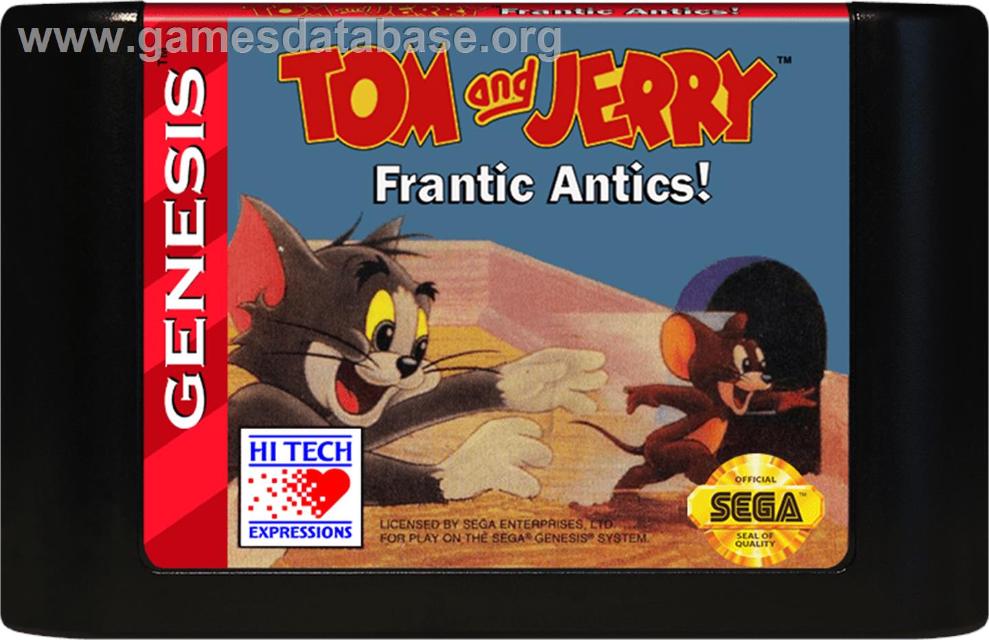 Tom And Jerry - Frantic Antics - Sega Genesis - Artwork - Cartridge