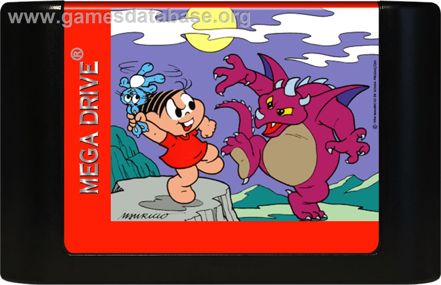 Turma da Mônica na Terra dos Monstros - Sega Genesis - Artwork - Cartridge