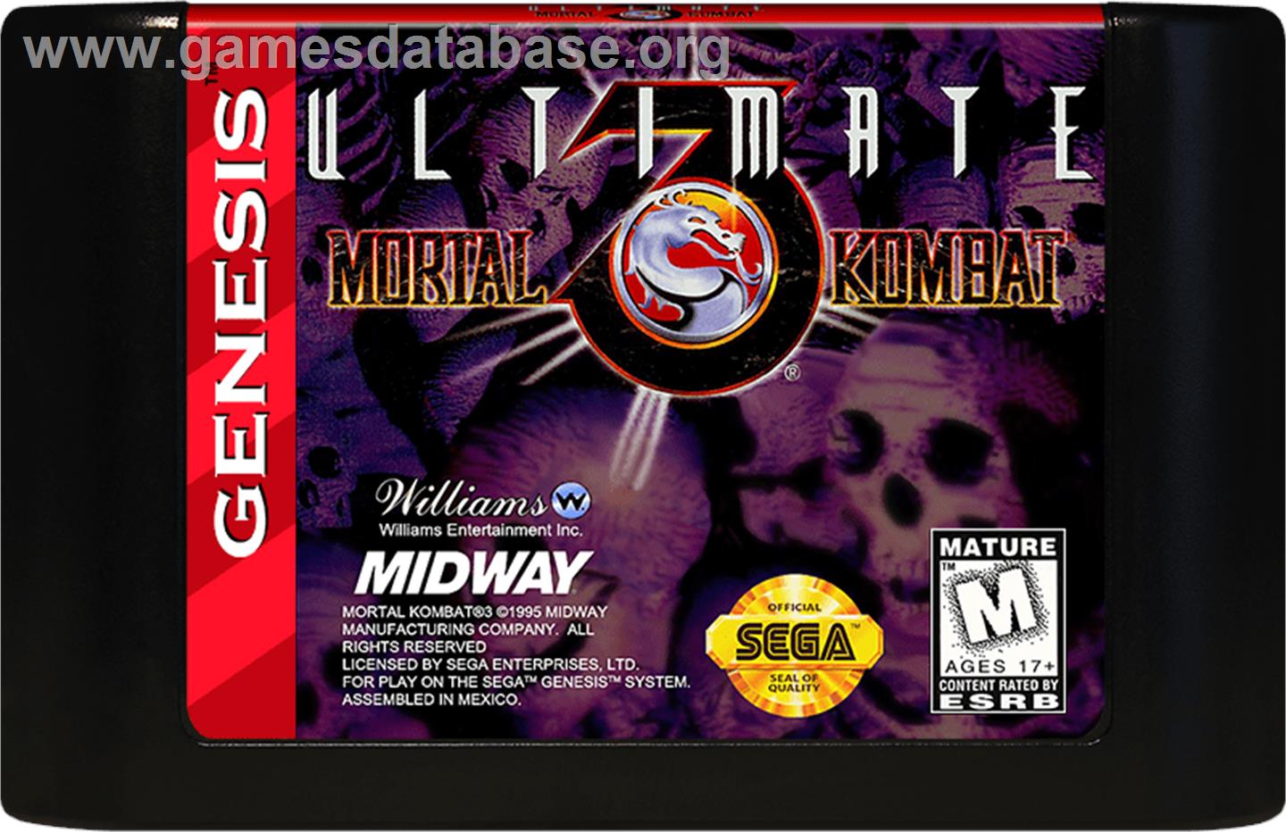 Ultimate Mortal Kombat 3 - Sega Genesis - Artwork - Cartridge