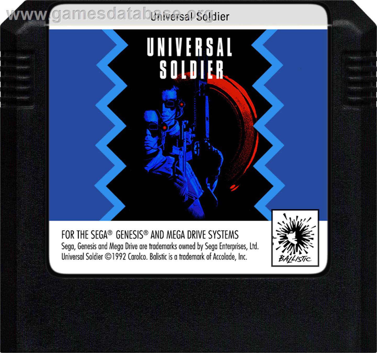 Universal Soldier - Sega Genesis - Artwork - Cartridge