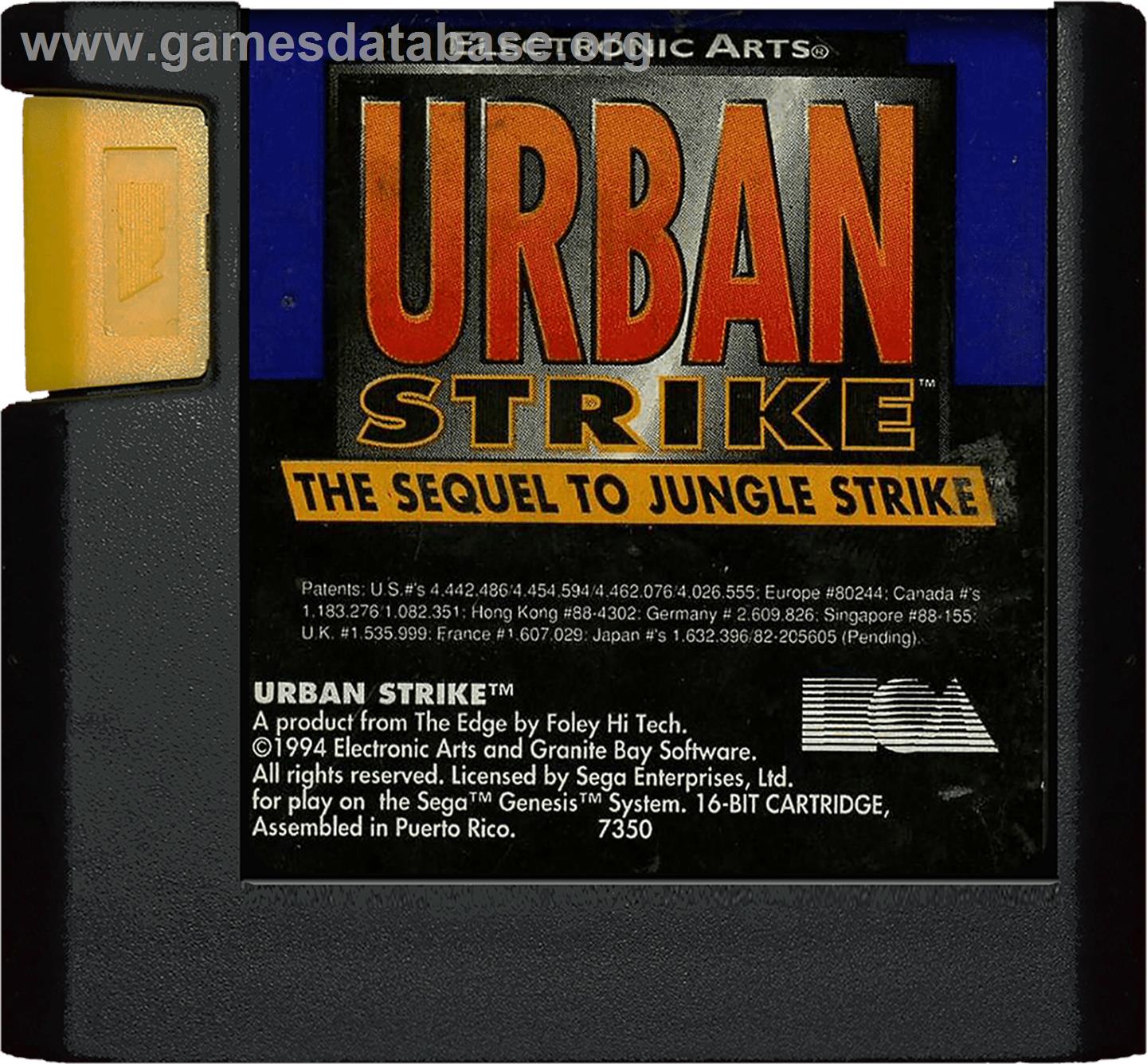Urban Strike - Sega Genesis - Artwork - Cartridge